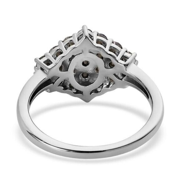 Tanzanite ✦ Violet Fire Cluster Round Cut ✦ Platinum Over 925 Ring Sz 8 NWT - Picture 5 of 7